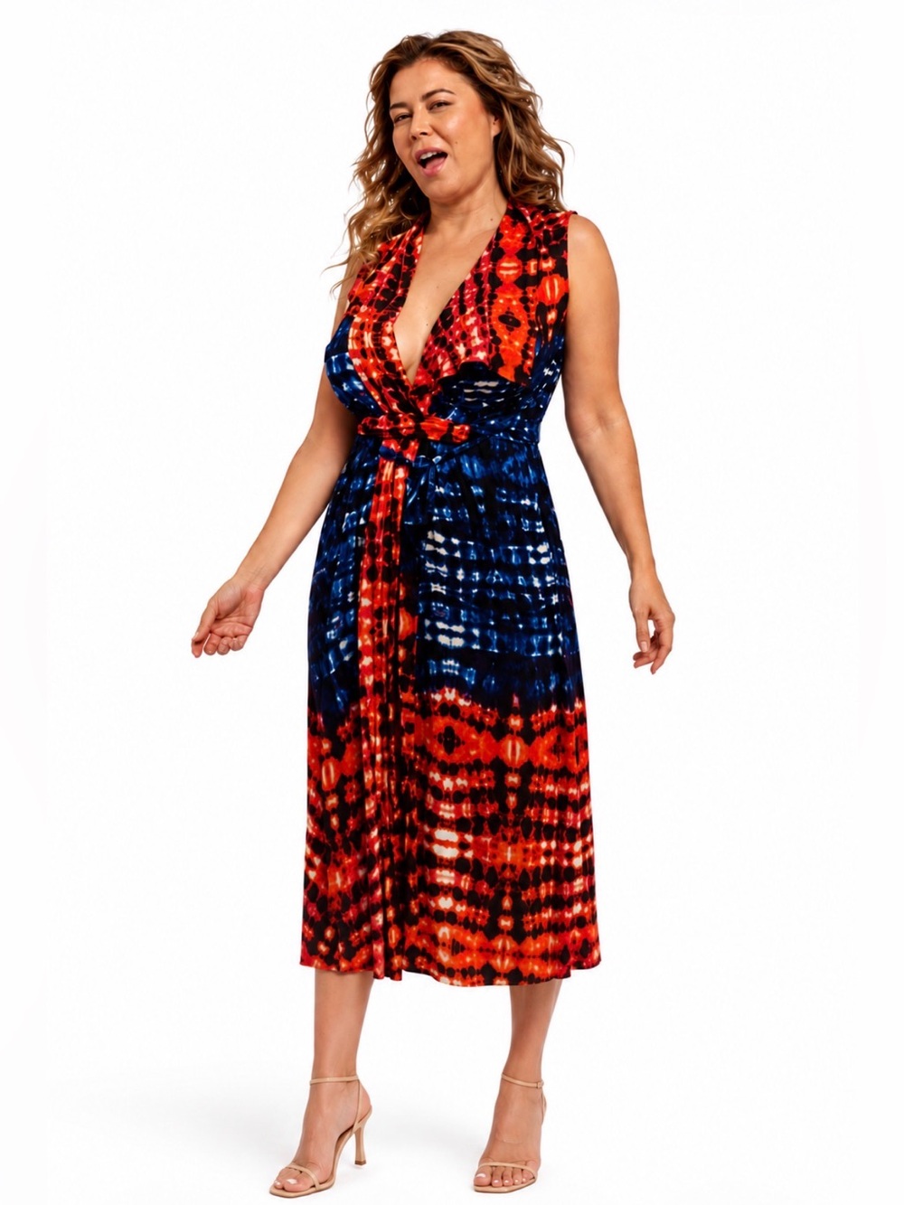 BCBG tie-dye wrap dress